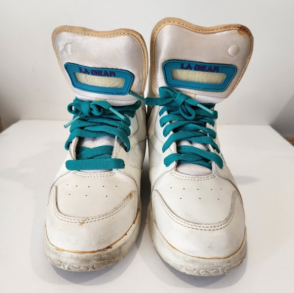 Vintage 90s LA gear Lights Hi Top Basketball Shoes Mens 8.5 Light Up Sneaker 93 - Picture 3 of 14